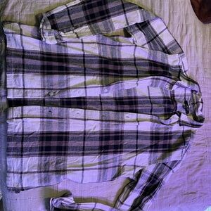 Plaid Shirt - Black Brown and White